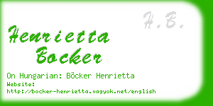 henrietta bocker business card