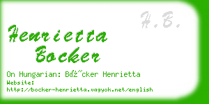 henrietta bocker business card